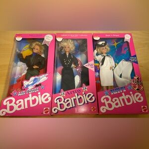Vintage 3 Barbie Set - Army (3966), Navy (9693), Air Force (3360)